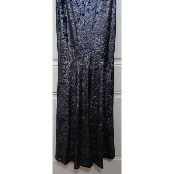 Nicole miller collection Sz 6 burnout velvet blue sapphire elegant evening dress - Picture 4 of 8